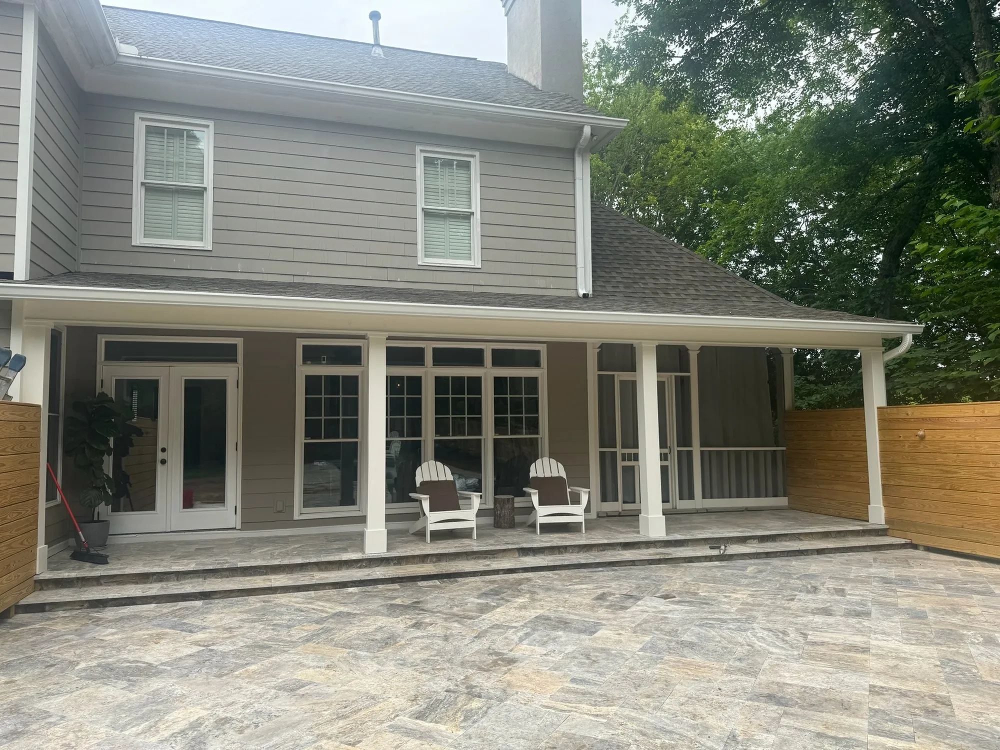 Covered porch and patio
