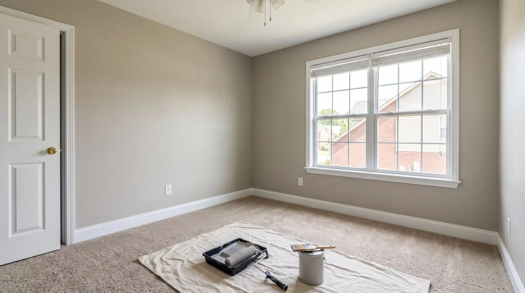 Freshly painted interior room