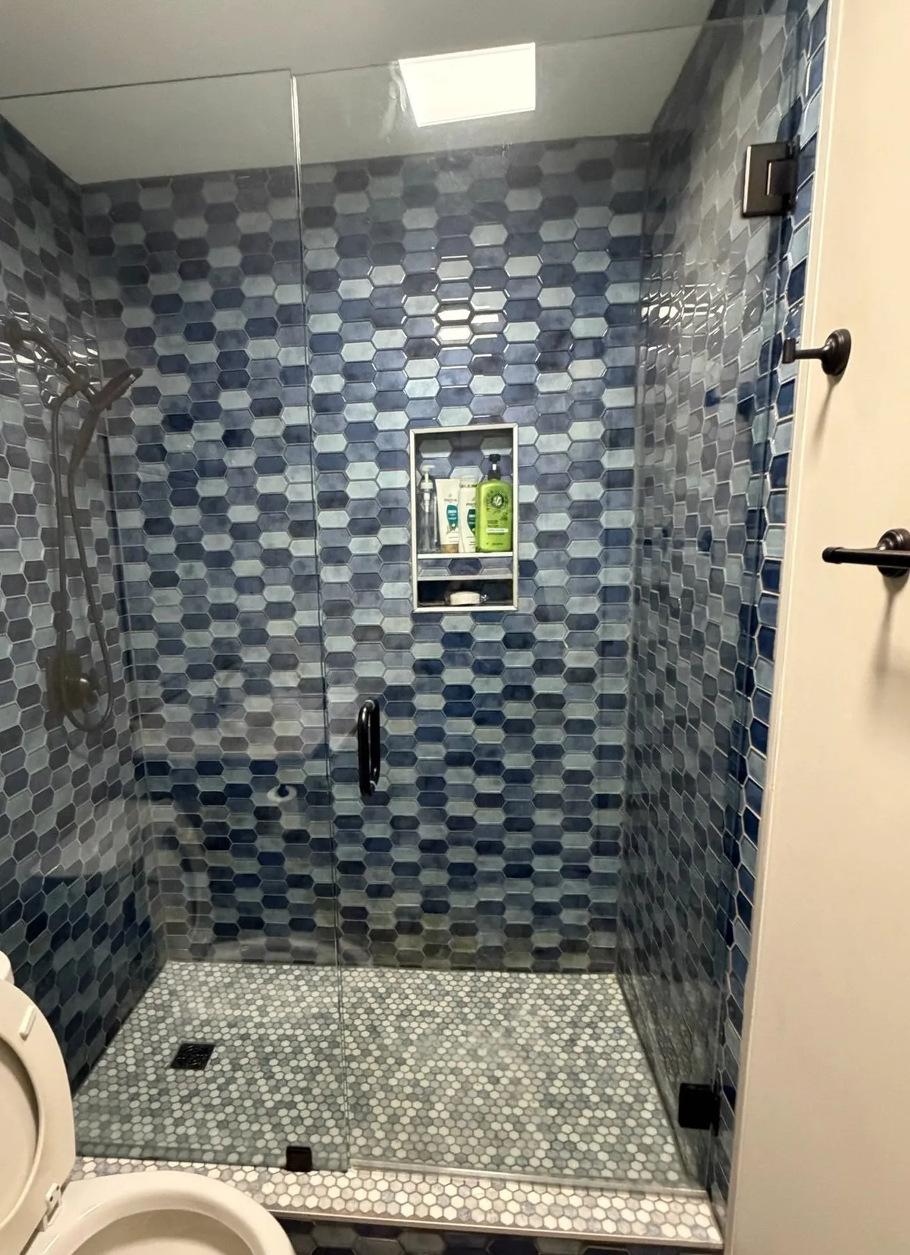 Custom mosaic tile shower