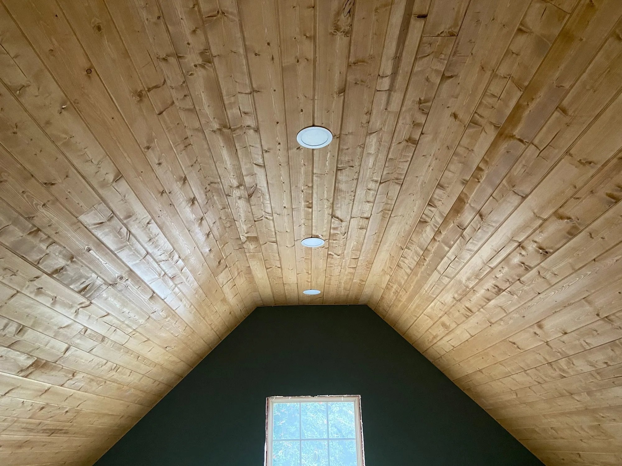 Shiplap vaulted ceiling